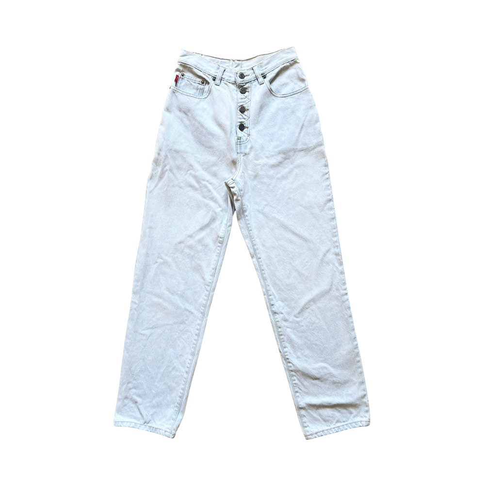 Vtg 90s No Excuses Mom Jeans High Waisted Straight Leg Preppy MInimalist Retro
